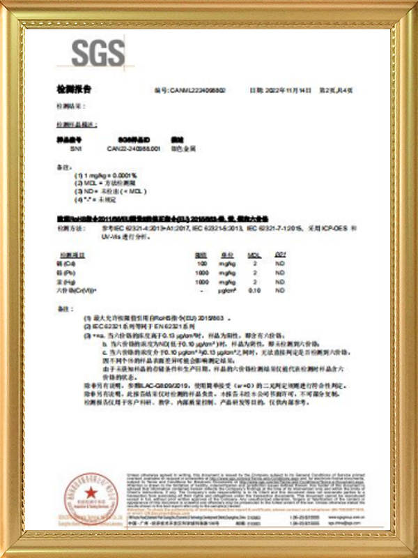 SGS检测报告